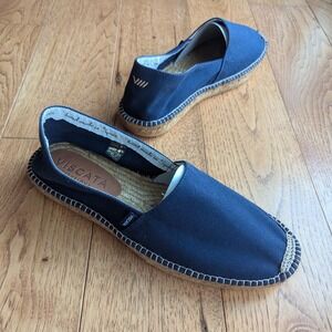 Viscata Barcelona Sitges Mens Navy Blue Canvas Espadrilles Made in Spain Sz 44